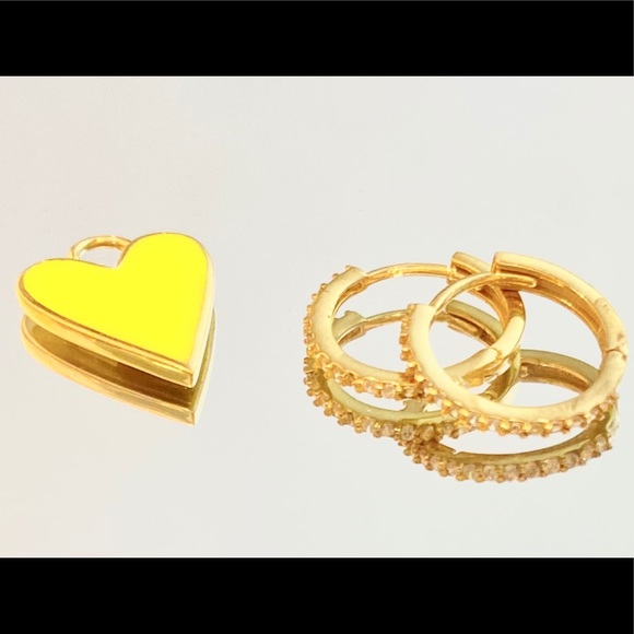 Two in one dangling heart earrings - Picture 3 of 3